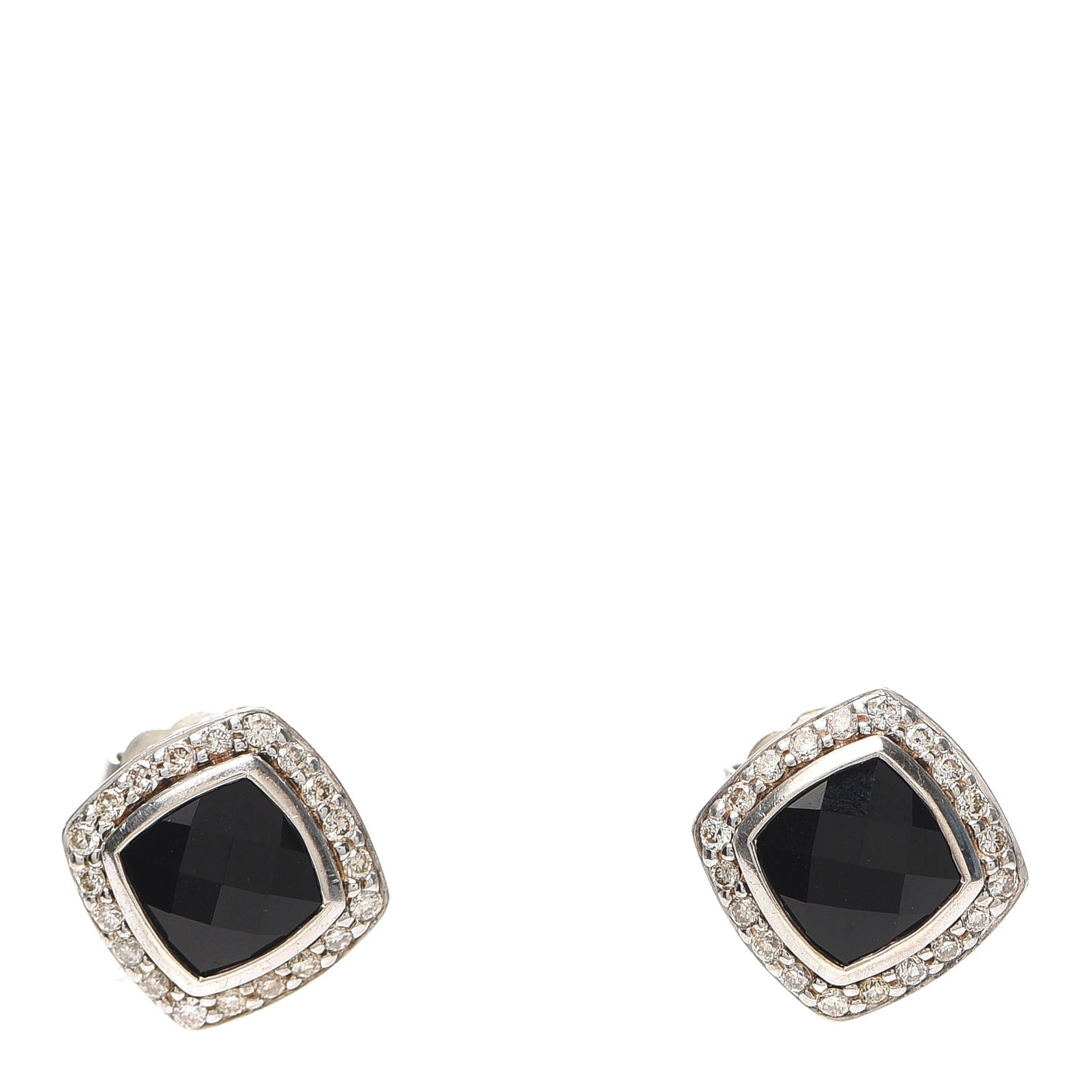 Sterling Silver Diamond Black Onyx 7mm Albion Earrings