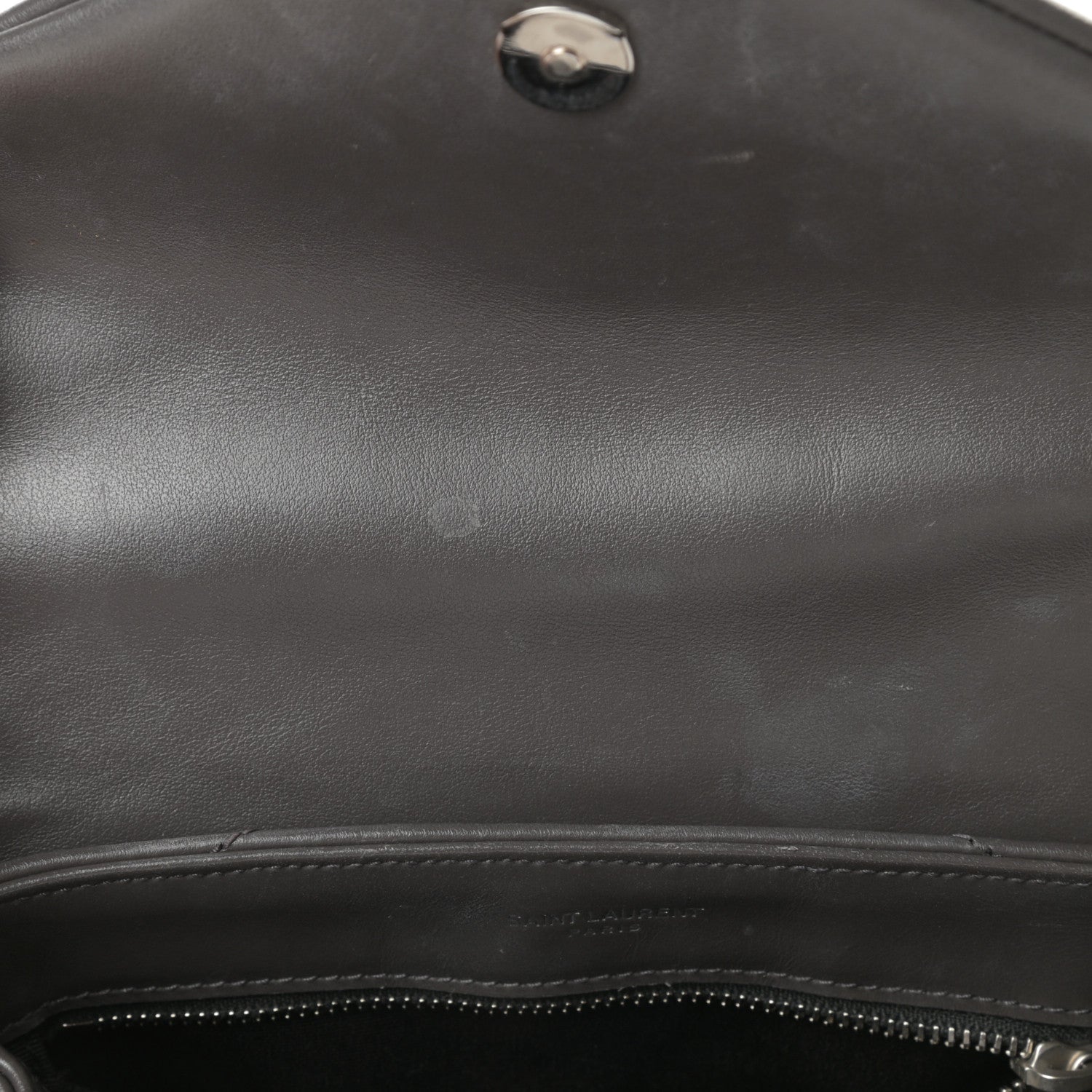 Saint Laurent Calfskin Y Quilted Monogram Toy Loulou Crossbody Bag Storm 13 of 18