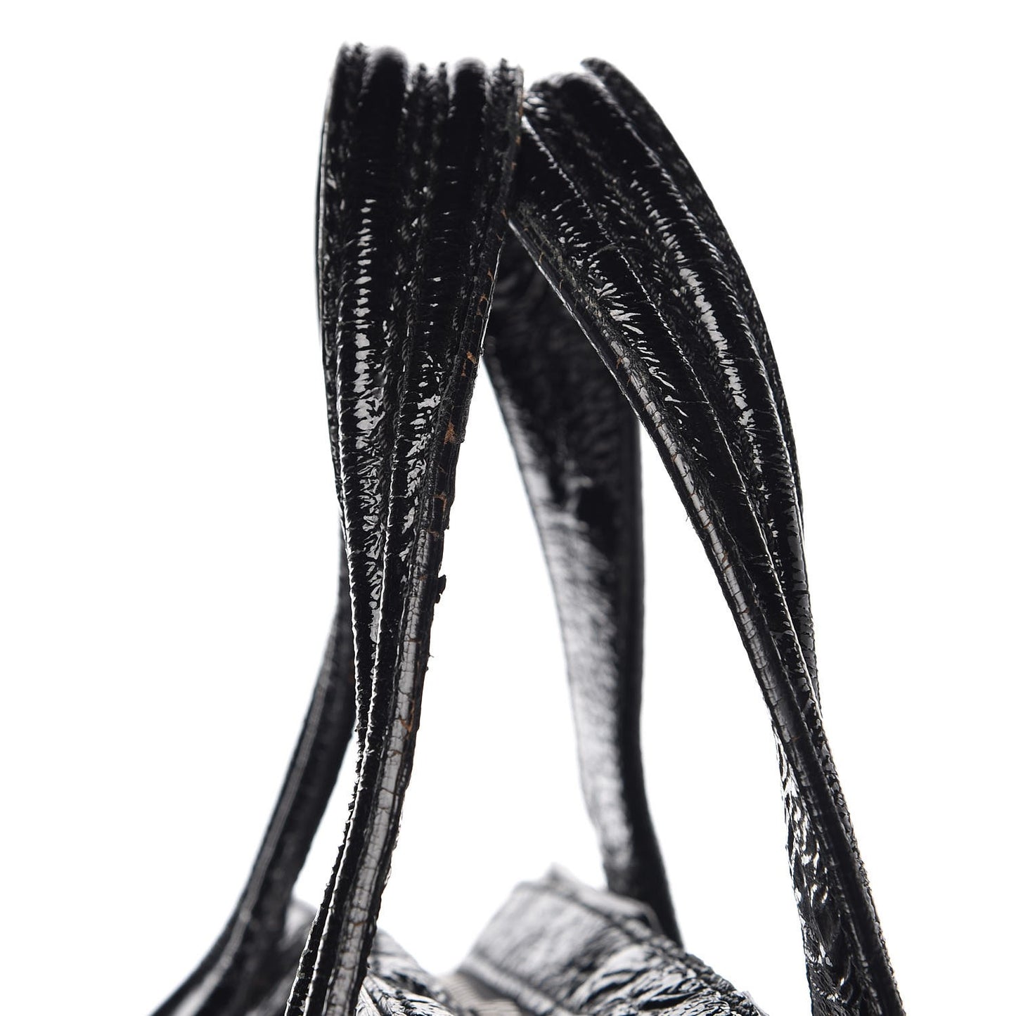 Crinkled Patent Calfskin Small Nightingale Black