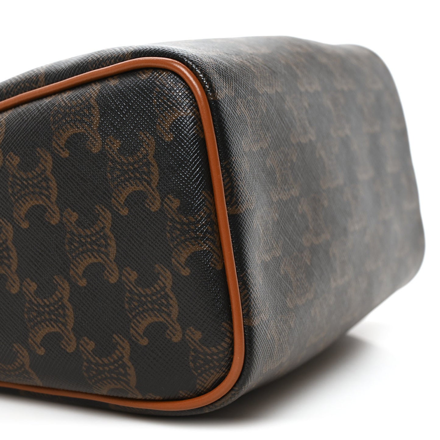 Triomphe Canvas Calfskin Small Boston Bag Tan