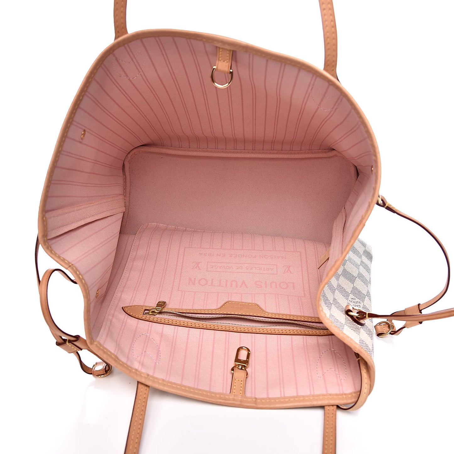 Damier Azur Neo Neverfull MM Rose Ballerine