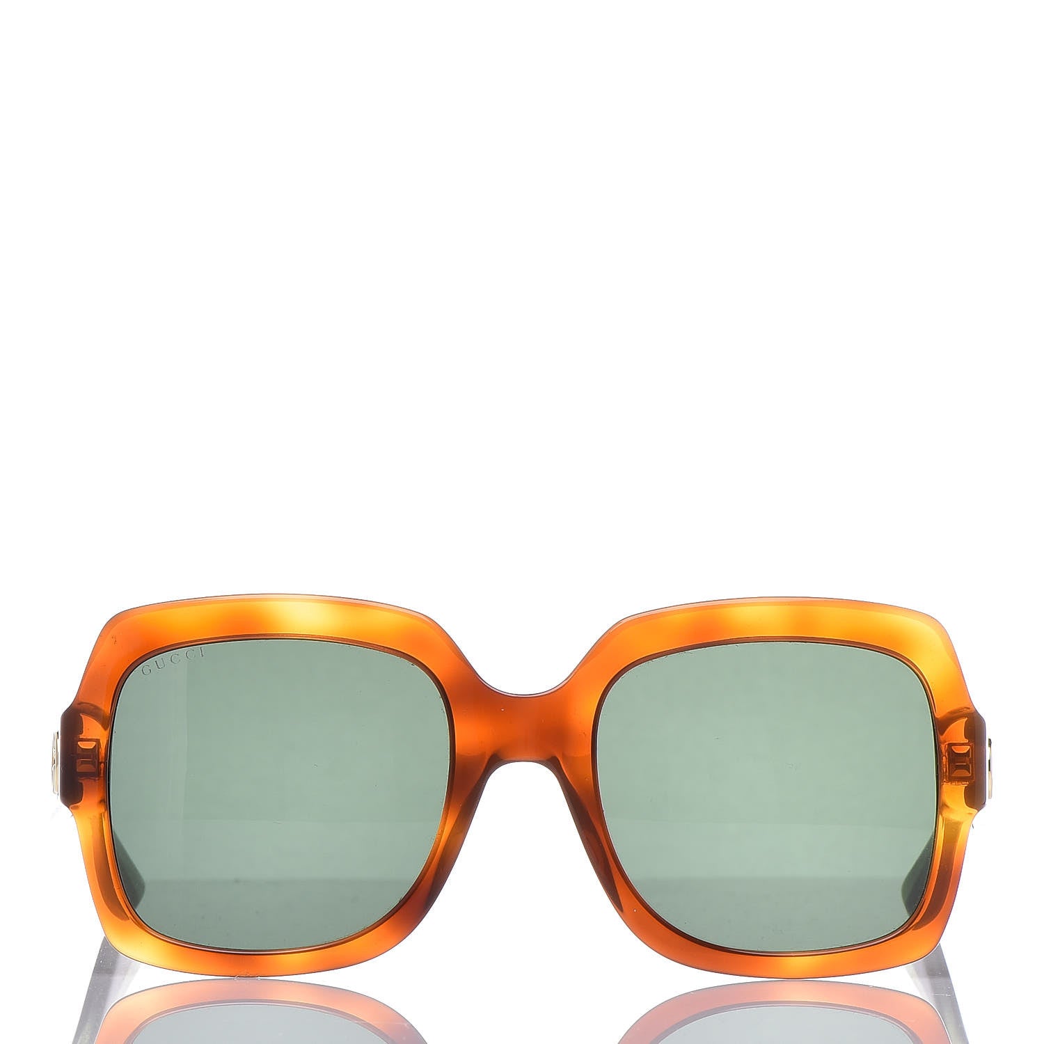 Gucci Oversize Square Web GG 0036S Sunglasses Tortoise 3 of 7