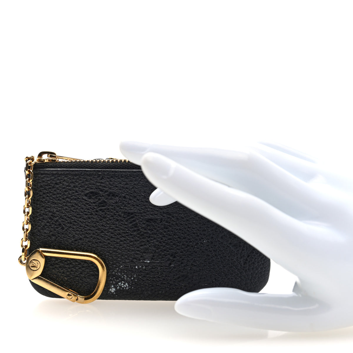Louis Vuitton Empreinte Monogram Giant Key Pouch Black Beige  Louis Vuitton Black Embossed Monogram Key Pouch with Gold Hardware main image 2