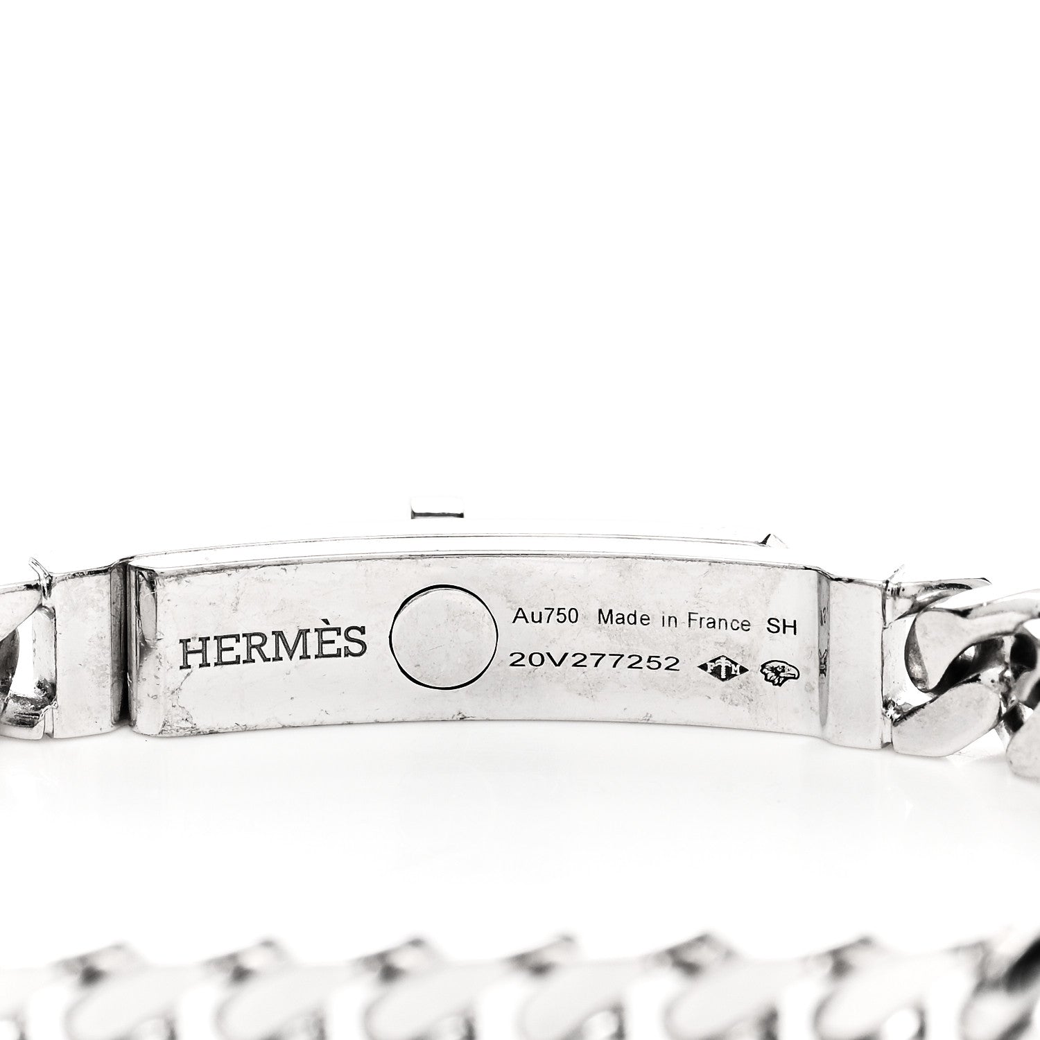 Hermes 18K White Gold Diamond TPM Kelly Gourmette Bracelet SH 7 of 8