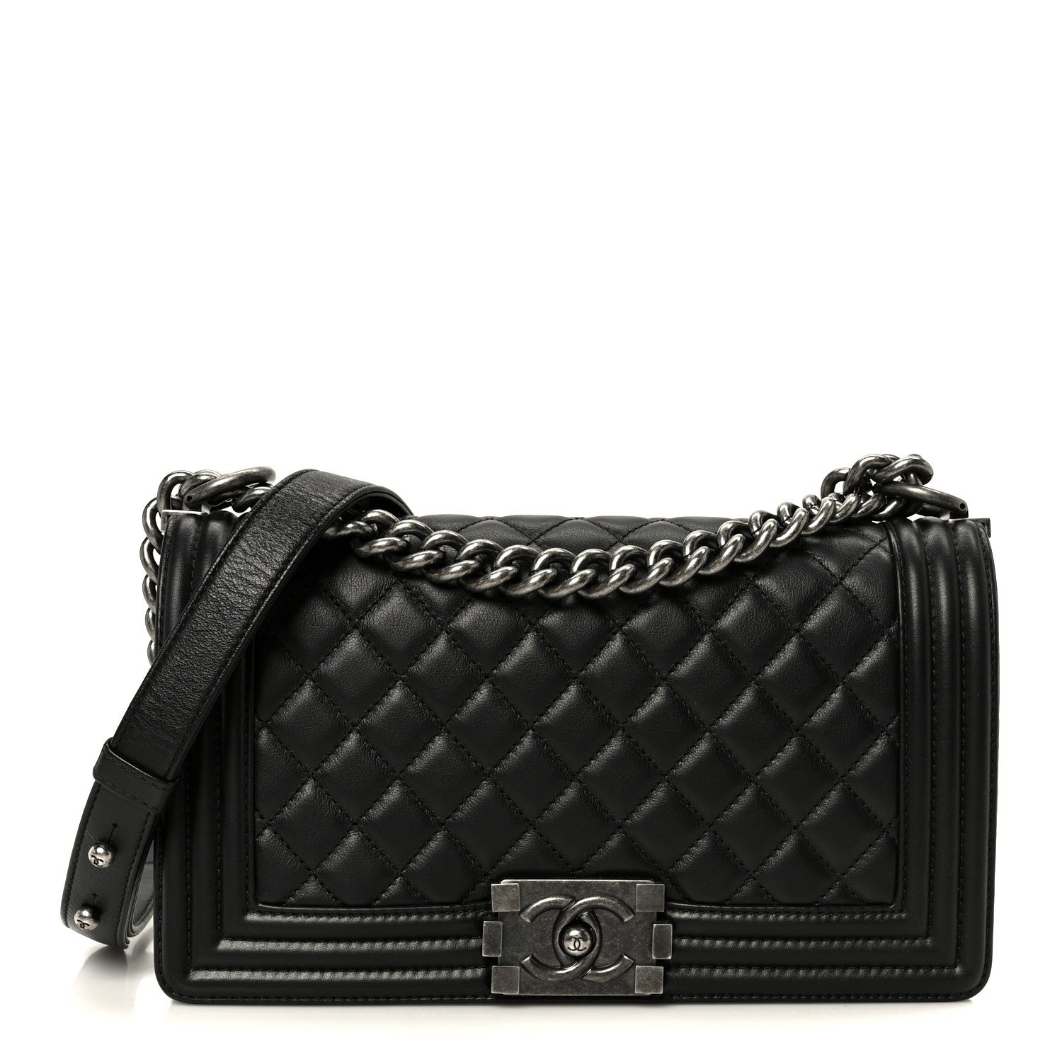 Chanel Calfskin Quilted Medium Boy Flap Black 1 of 10