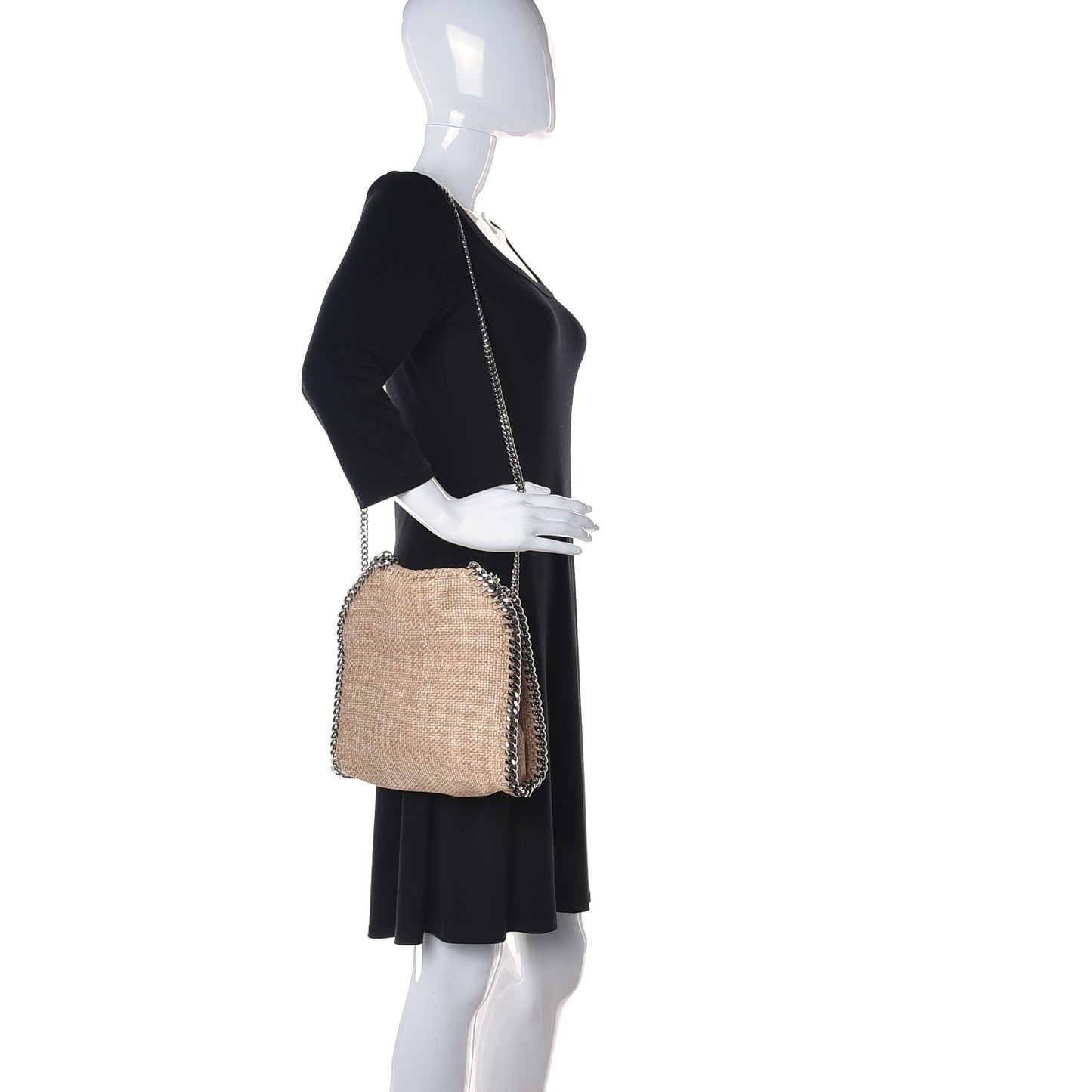 Woven Raffia Mini Falabella Fold Over Natural