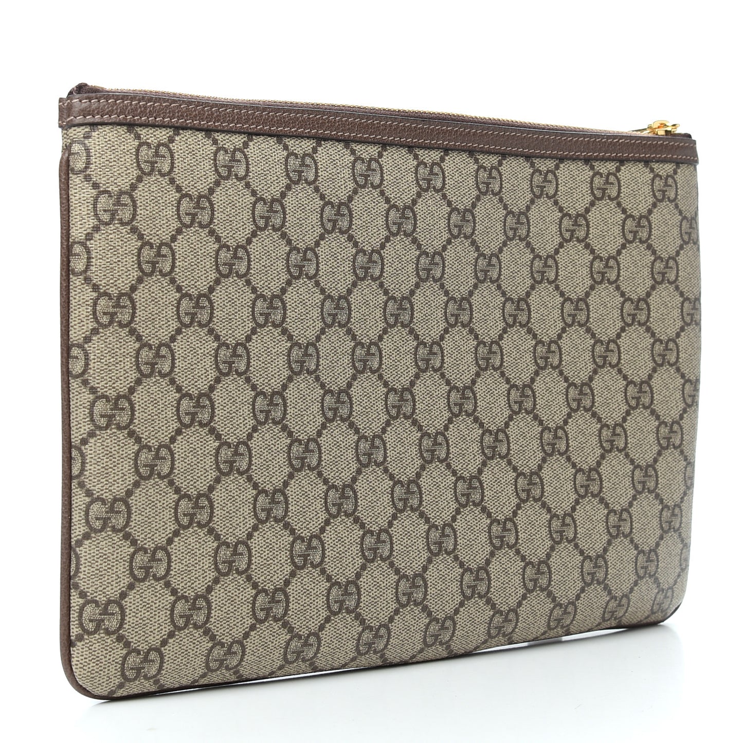 GG Supreme Monogram Large Ophidia Pouch Clutch Brown