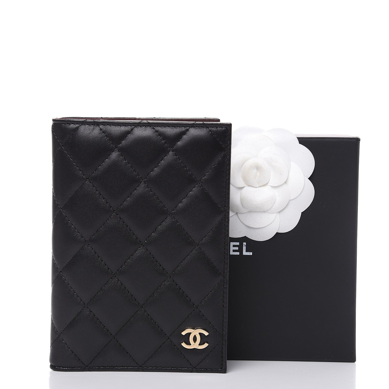 Chanel Lambskin Quilted Passport Holder Black 9 of 9