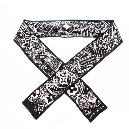 Louis Vuitton Silk Monogram Boarding Bandeau Black Pink 1 of 5
