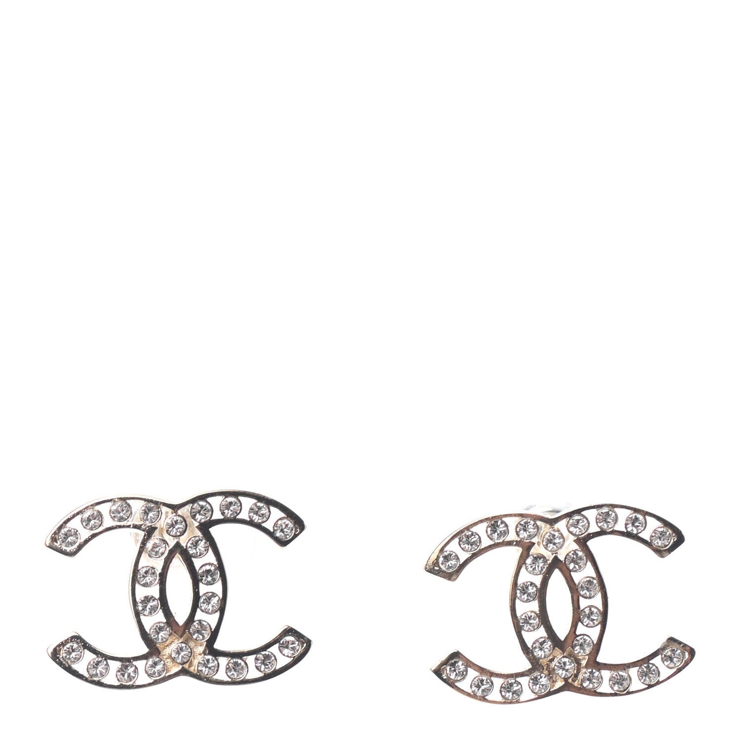Crystal CC Large Earrings Gold