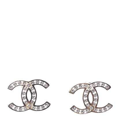 Chanel Crystal CC Large Earrings Gold 1 of 4