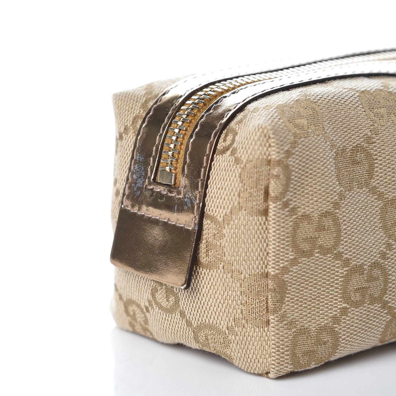 Gucci Monogram Small Cosmetic Case Metallic Bronze 8 of 9