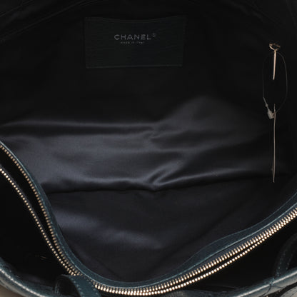 Chanel Glazed Calfskin Large On The Road Tote Dark Blue 5 of 7