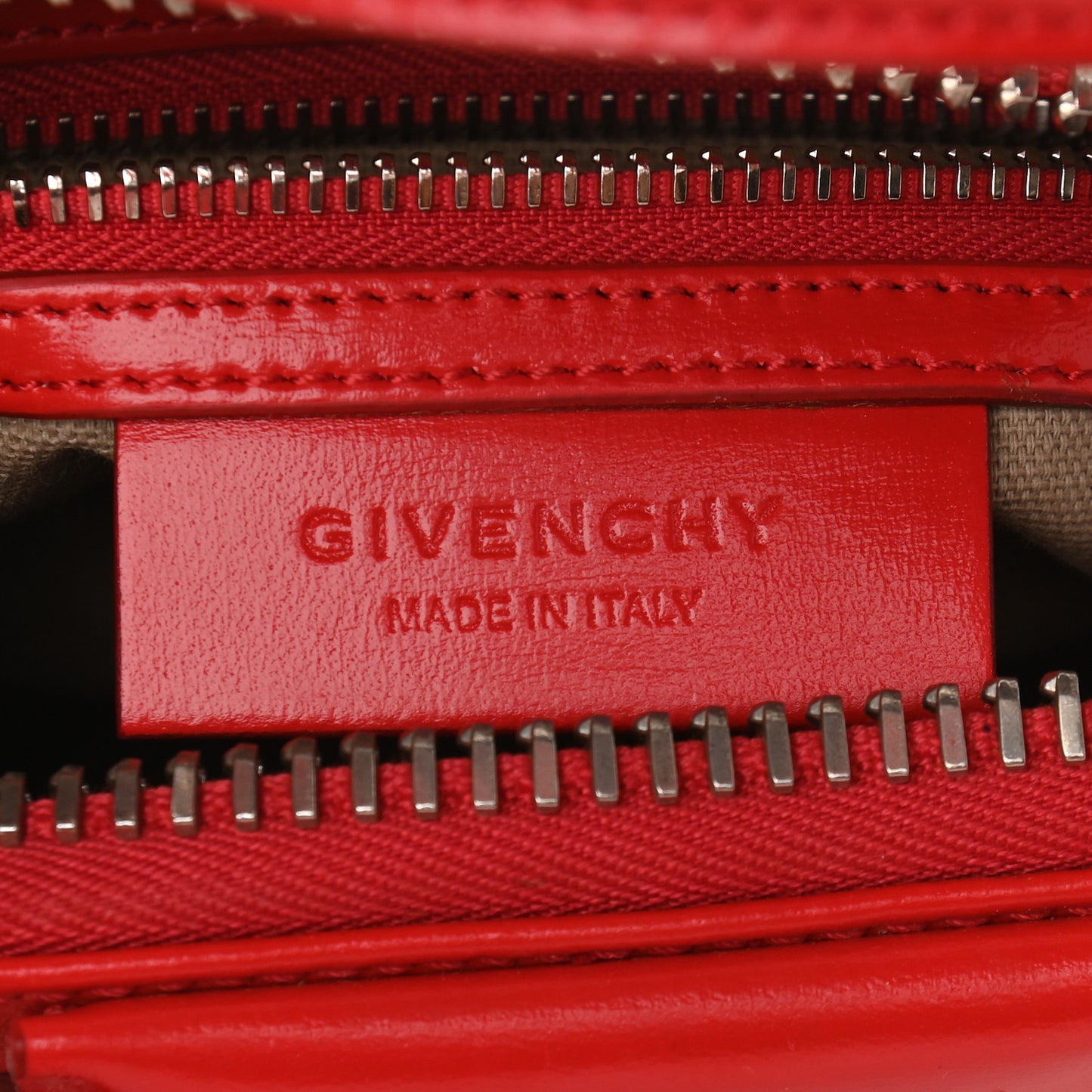 Shiny Lord Calfskin Mini Antigona Red