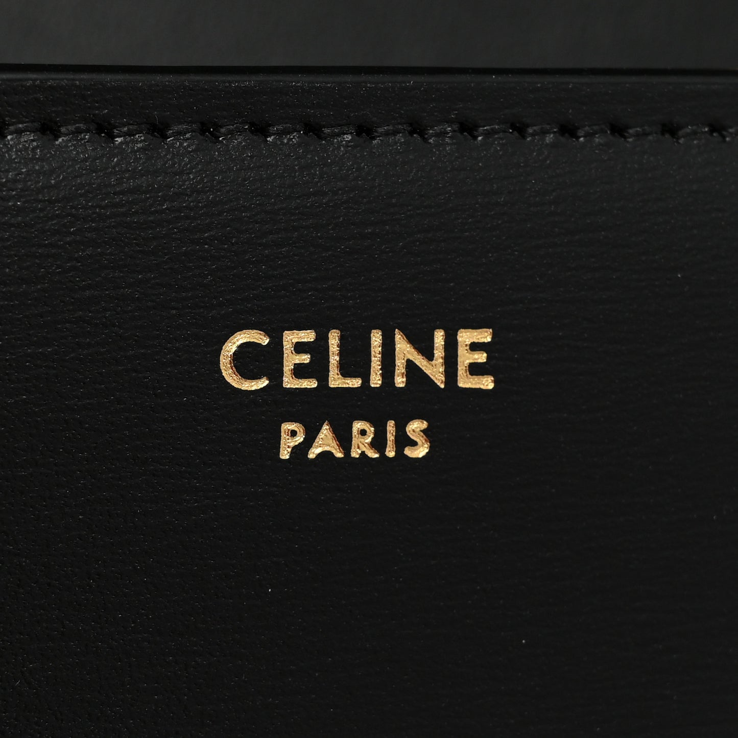 Shiny Calfskin Triomphe Margo Wallet on Chain Black