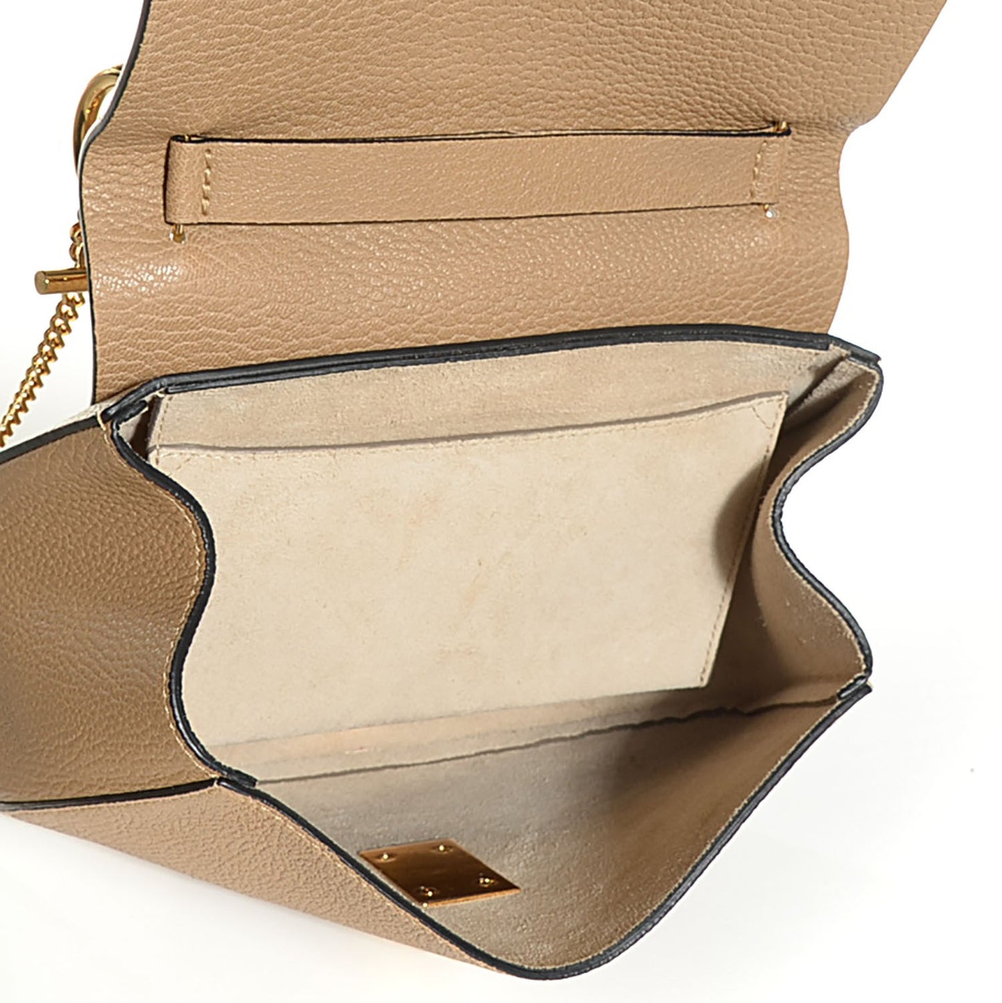 Grained Calfskin Medium Drew Shoulder Bag Chesnut Cream