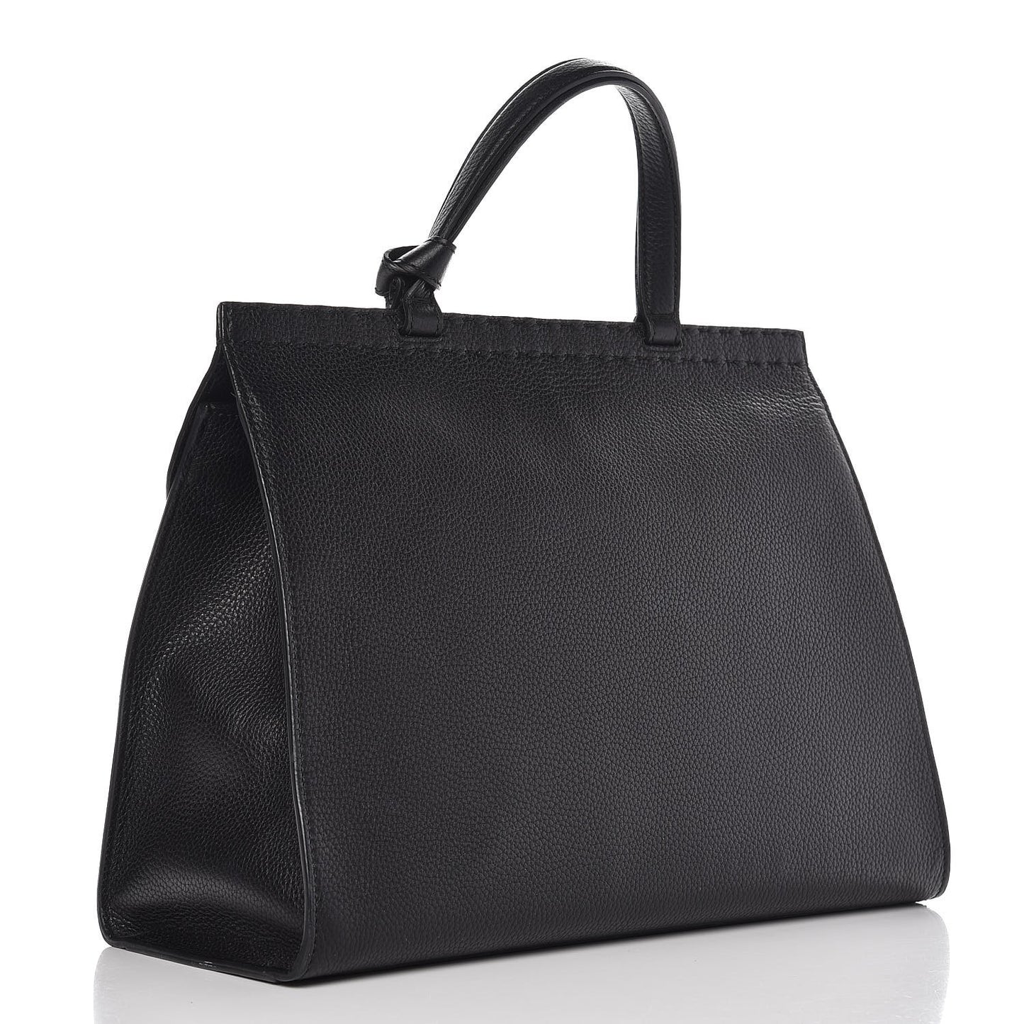 Calfskin Feline Medium GG Marmont Top Handle Bag Black