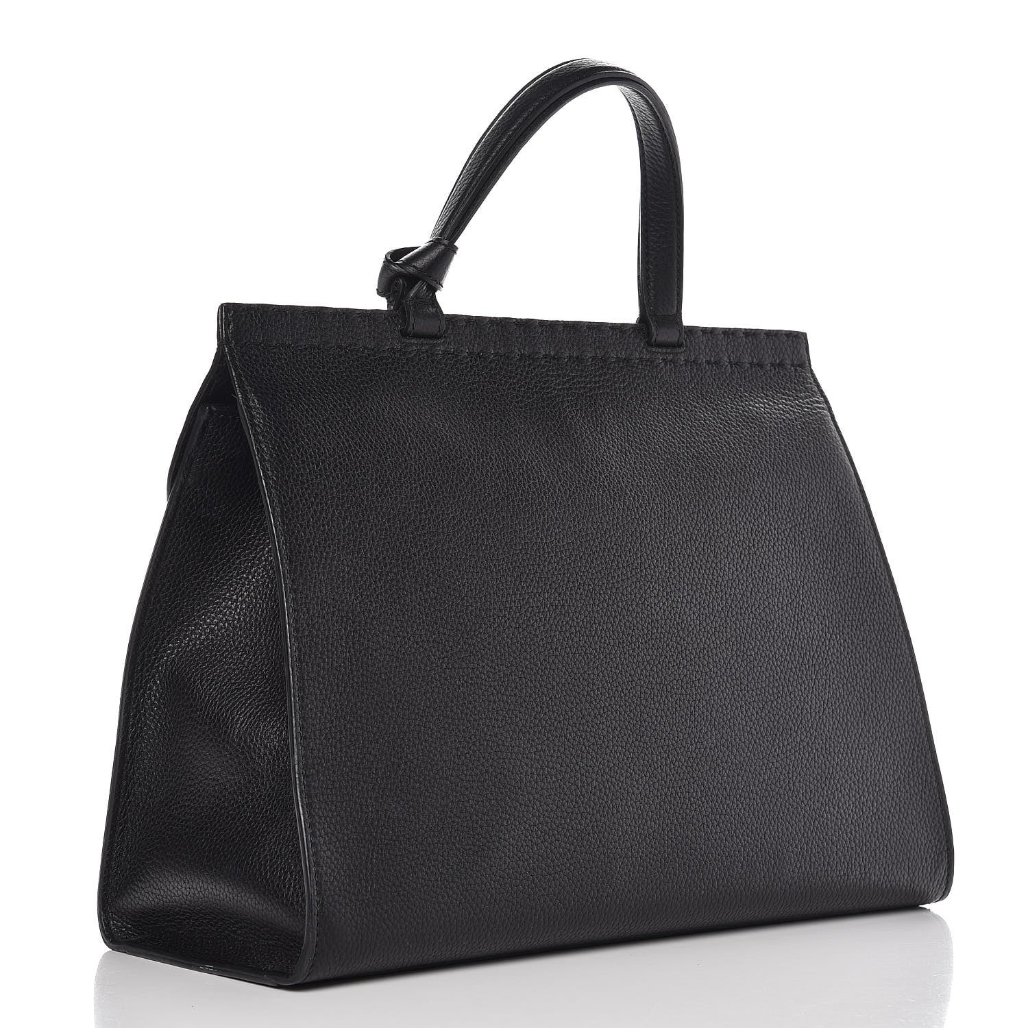 Gucci Calfskin Feline Medium GG Marmont Top Handle Bag Black 3 of 14