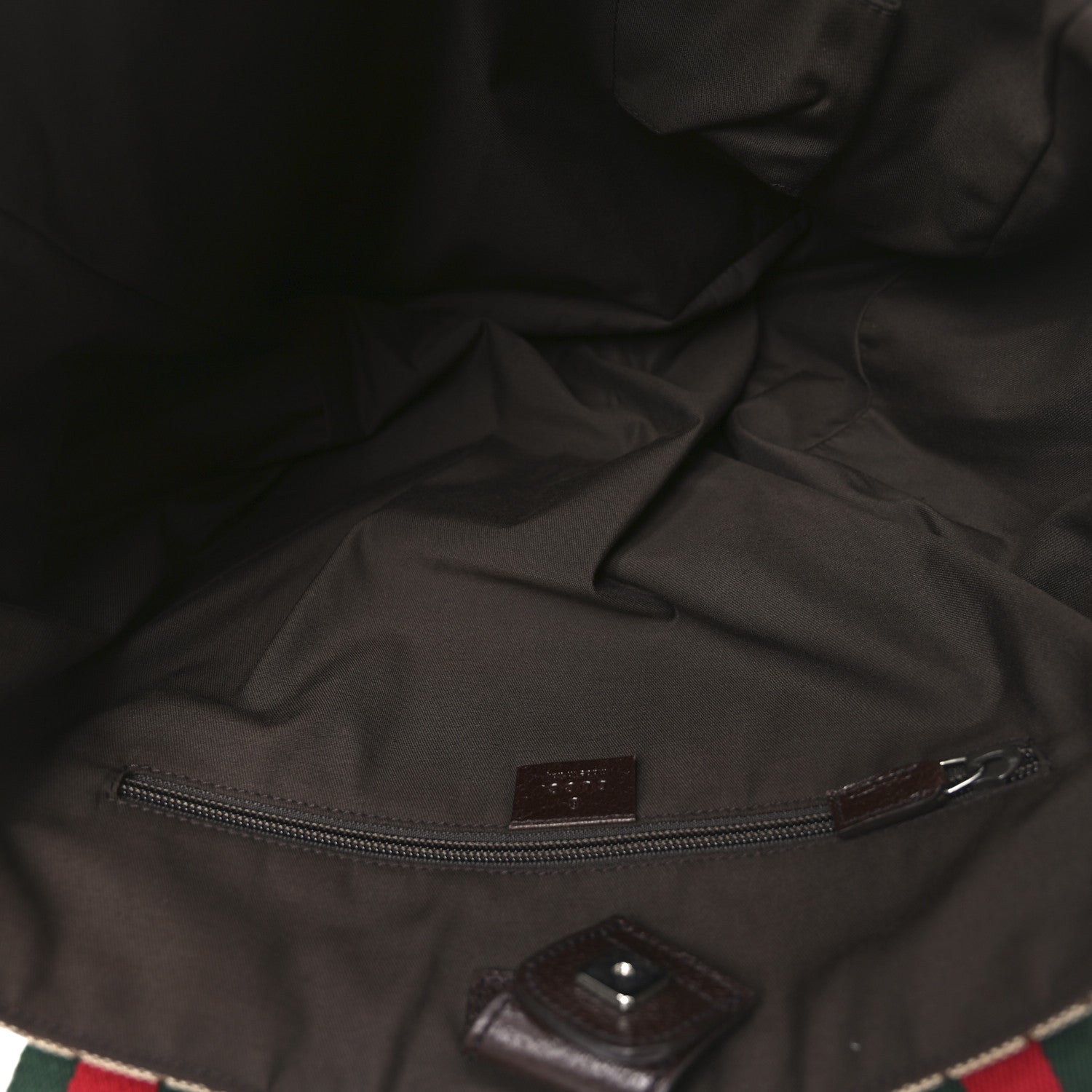 Gucci GG Monogram Medium Web Handle Double Pocket Tote Brown 5 of 10