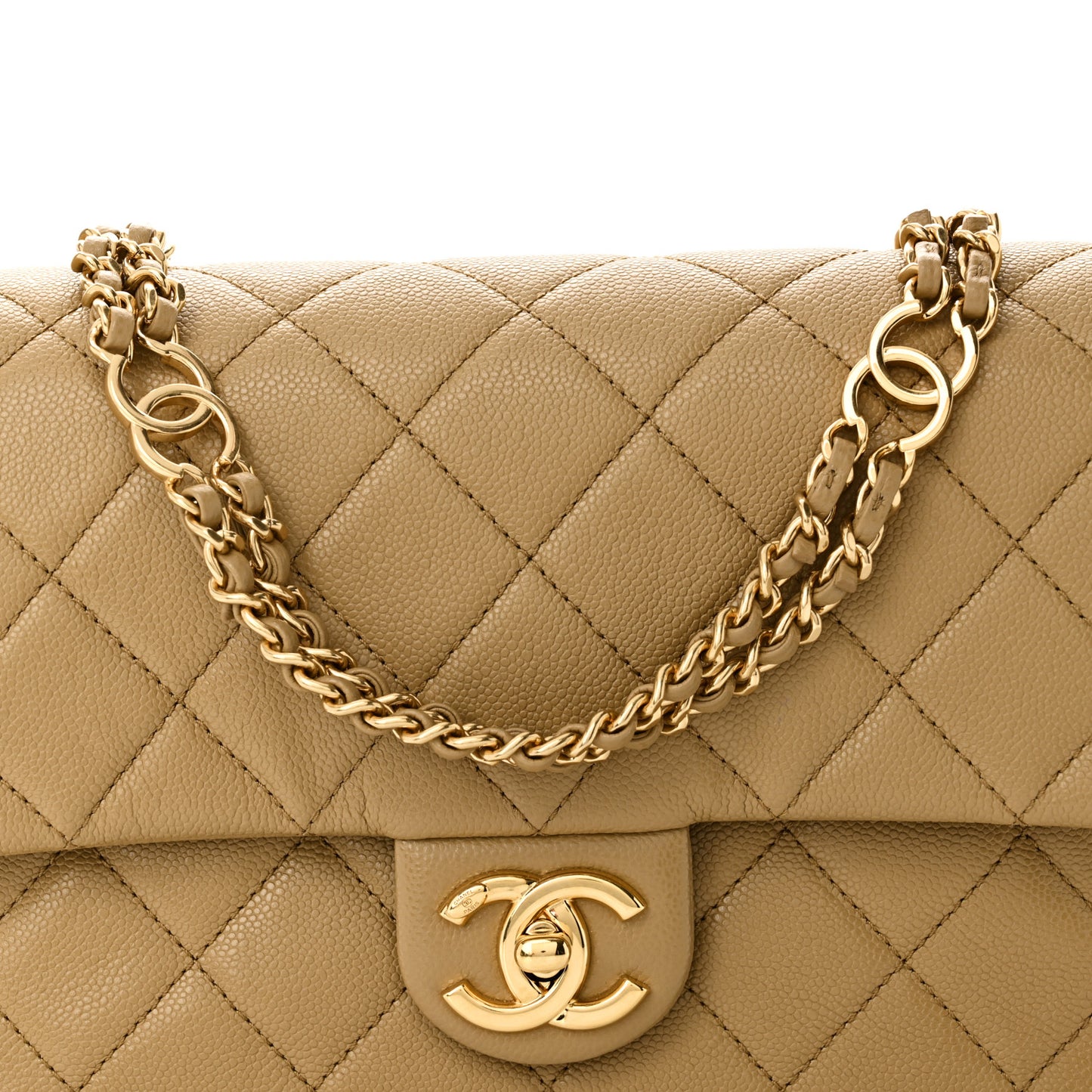Caviar Quilted Small CC You Flap Dark Beige