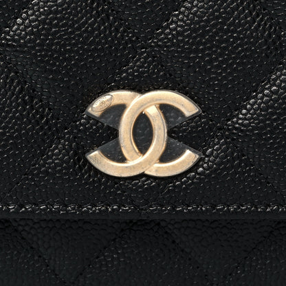 Chanel Shiny Caviar Quilted Pick Me Up Wallet On Chain WOC Black 7 of 13