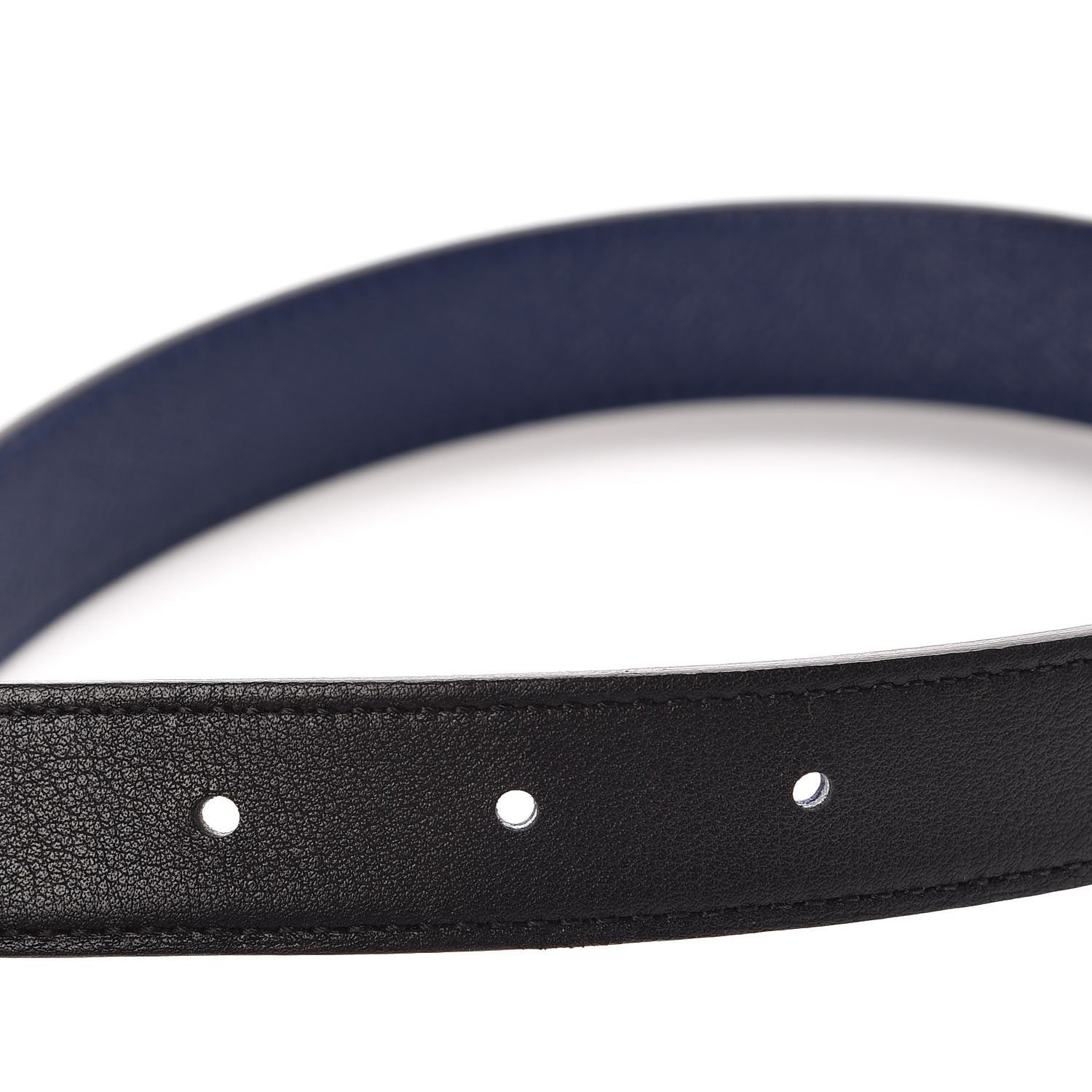 Hermes Swift Epsom 24mm Guilloche H Belt 80 Noir Bleu Encre 5 of 7