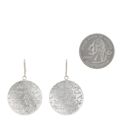 Tiffany Sterling Silver Notes Round Drop Earrings 2 of 4