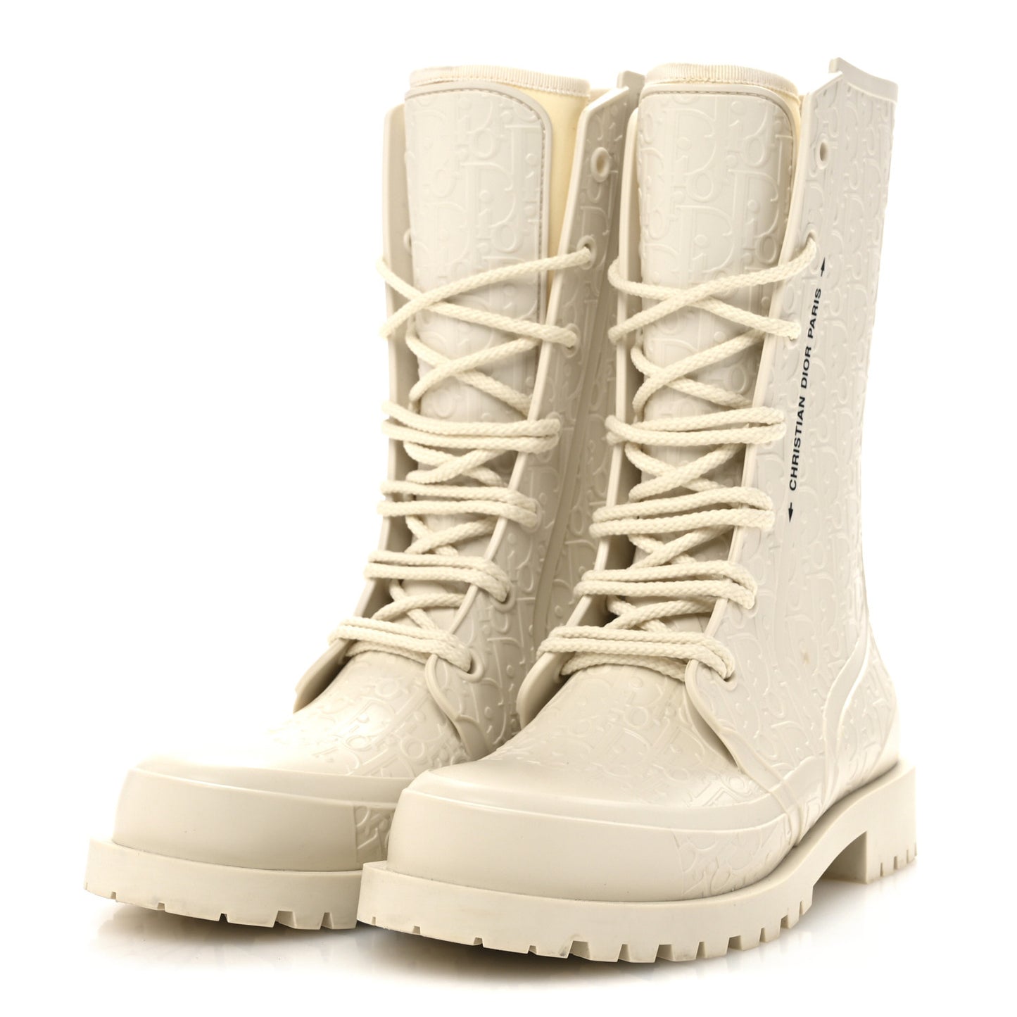 Oblique Rubber Diorcamp Boots 38 Off White
