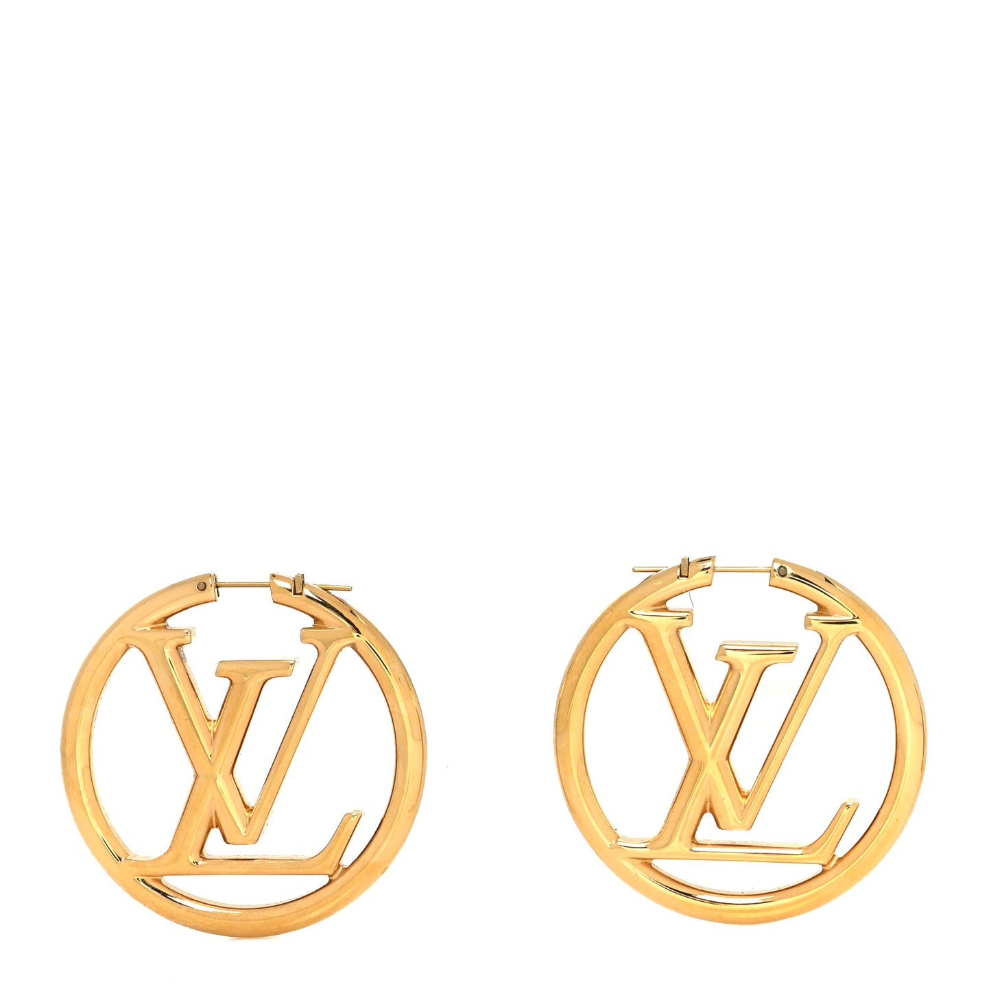 Metal Louise Hoop Earrings Gold