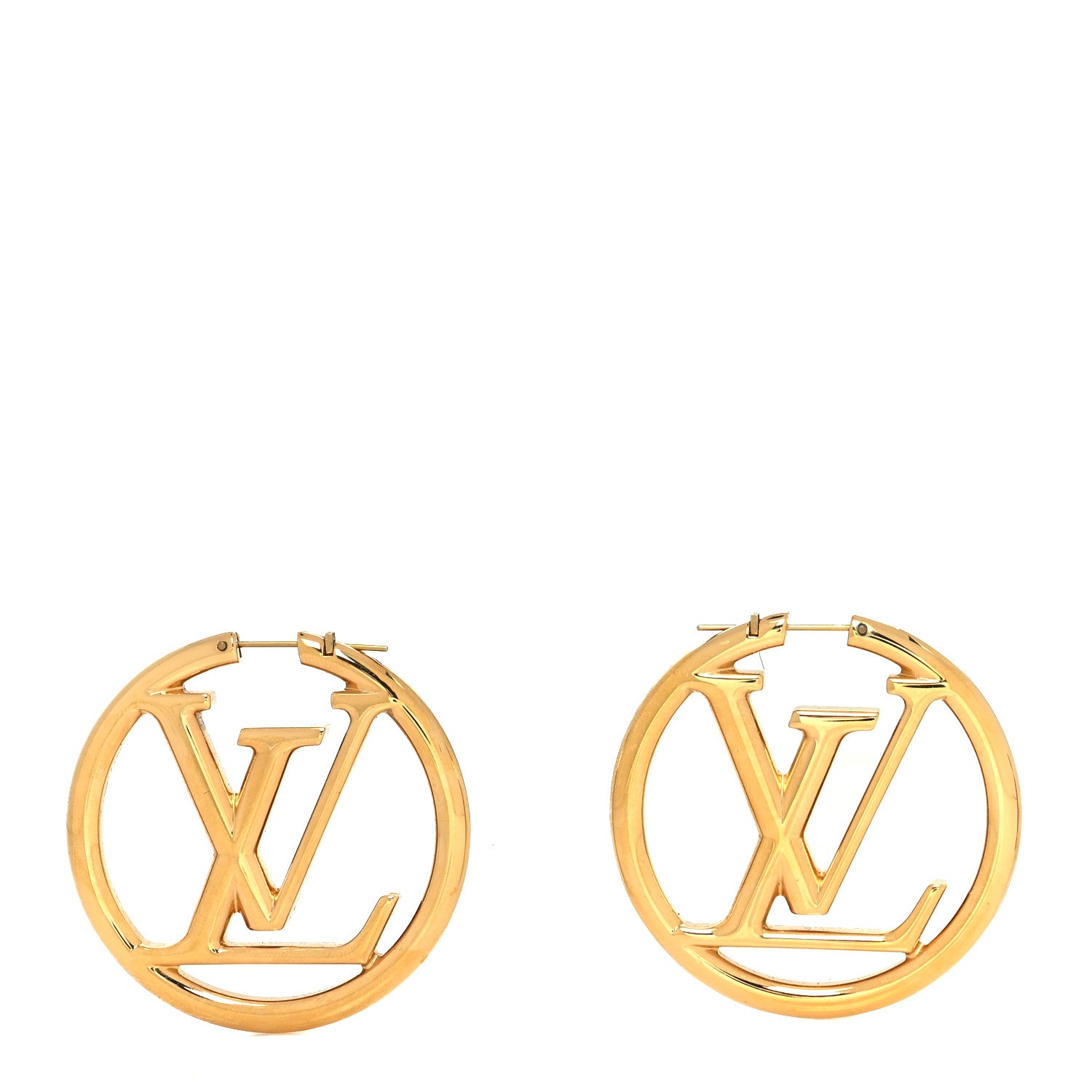 Louis Vuitton Metal Louise Hoop Earrings Gold 1 of 4