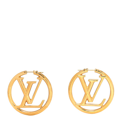 Louis Vuitton Metal Louise Hoop Earrings Gold 1 of 4