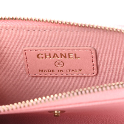 Chanel Caviar Quilted Compact Zipped Wallet Pink 7 of 9