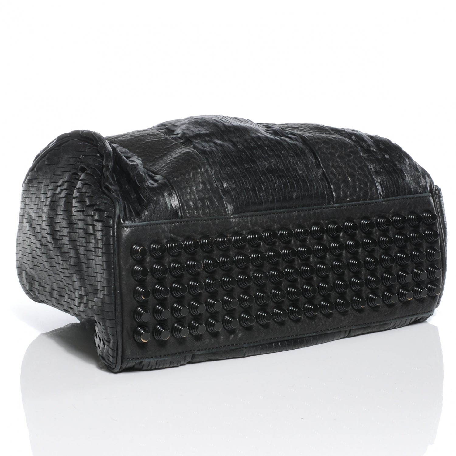 Alexander Wang Leather Laser Cut Rocco Duffel w Black Nickel Hardware Black 4 of 6