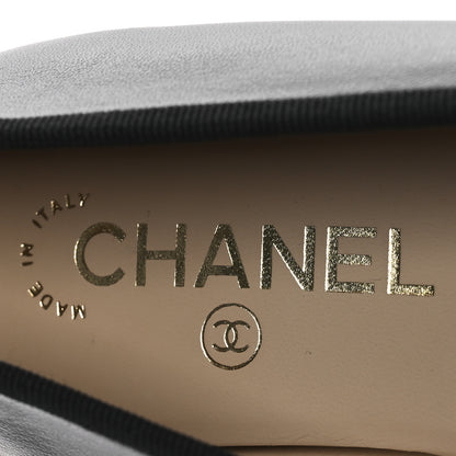 Chanel Lambskin Patent Cap Toe Ballerina Flats 40.5 Black 9 of 11