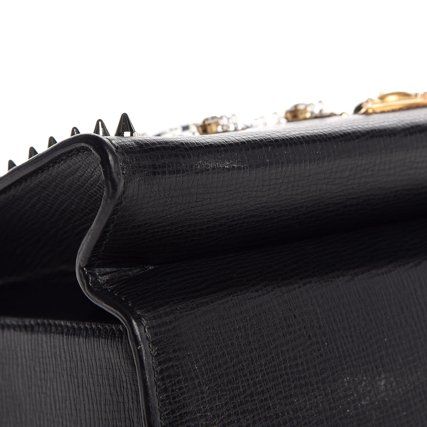 Dolce & Gabbana Dauphine Embroidered Studded Mini Palmellato Black 8 of 11