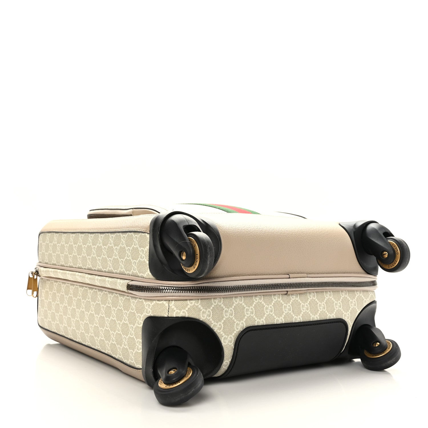Gucci GG Supreme Monogram Textured Dollar Calfskin Web Small Savoy Cabin Trolley Beige Mystic White Oatmeal 4 of 7