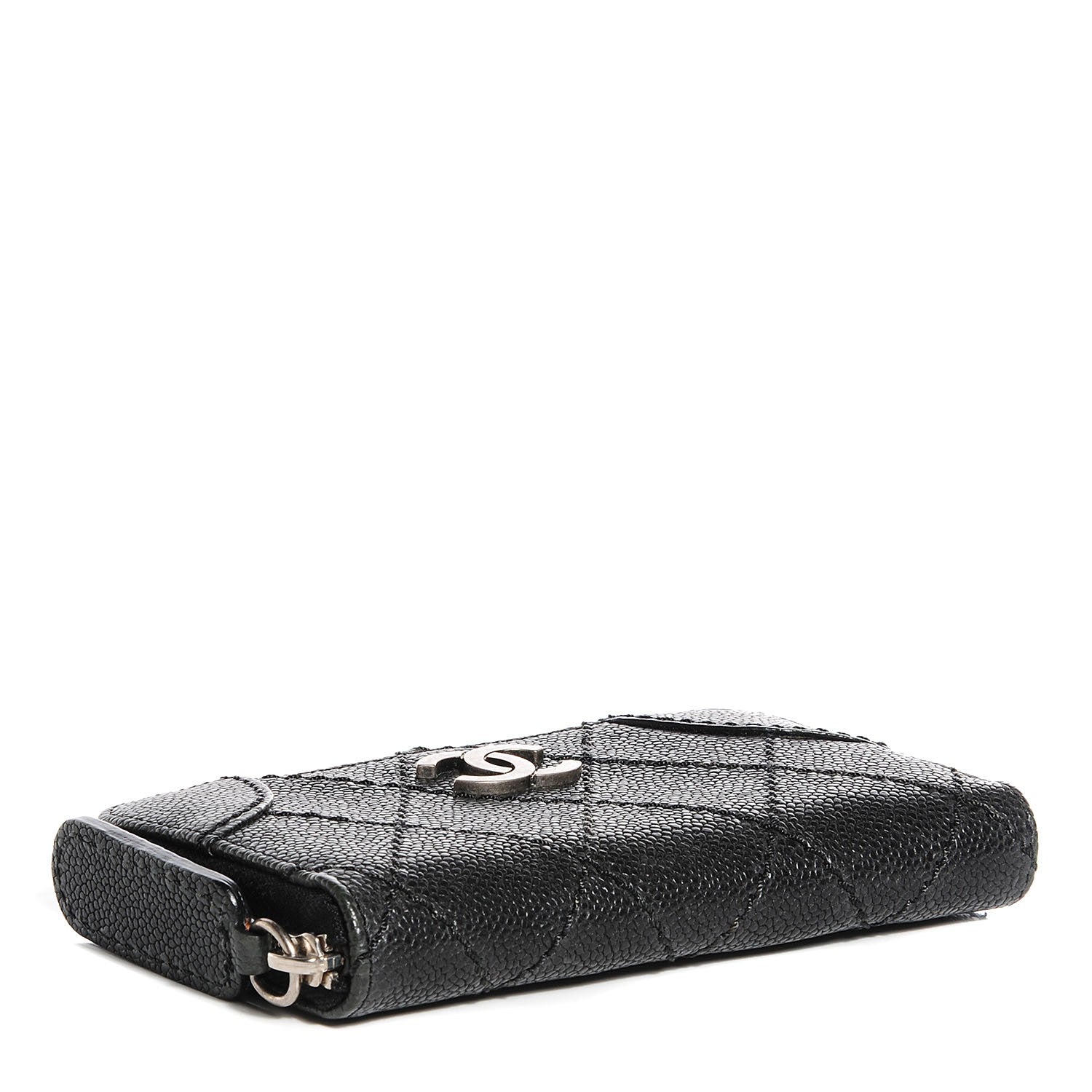 Chanel Caviar Outdoor Ligne Zip Coin Purse Wallet Black 4 of 8