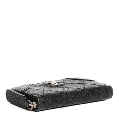 Chanel Caviar Outdoor Ligne Zip Coin Purse Wallet Black 4 of 8