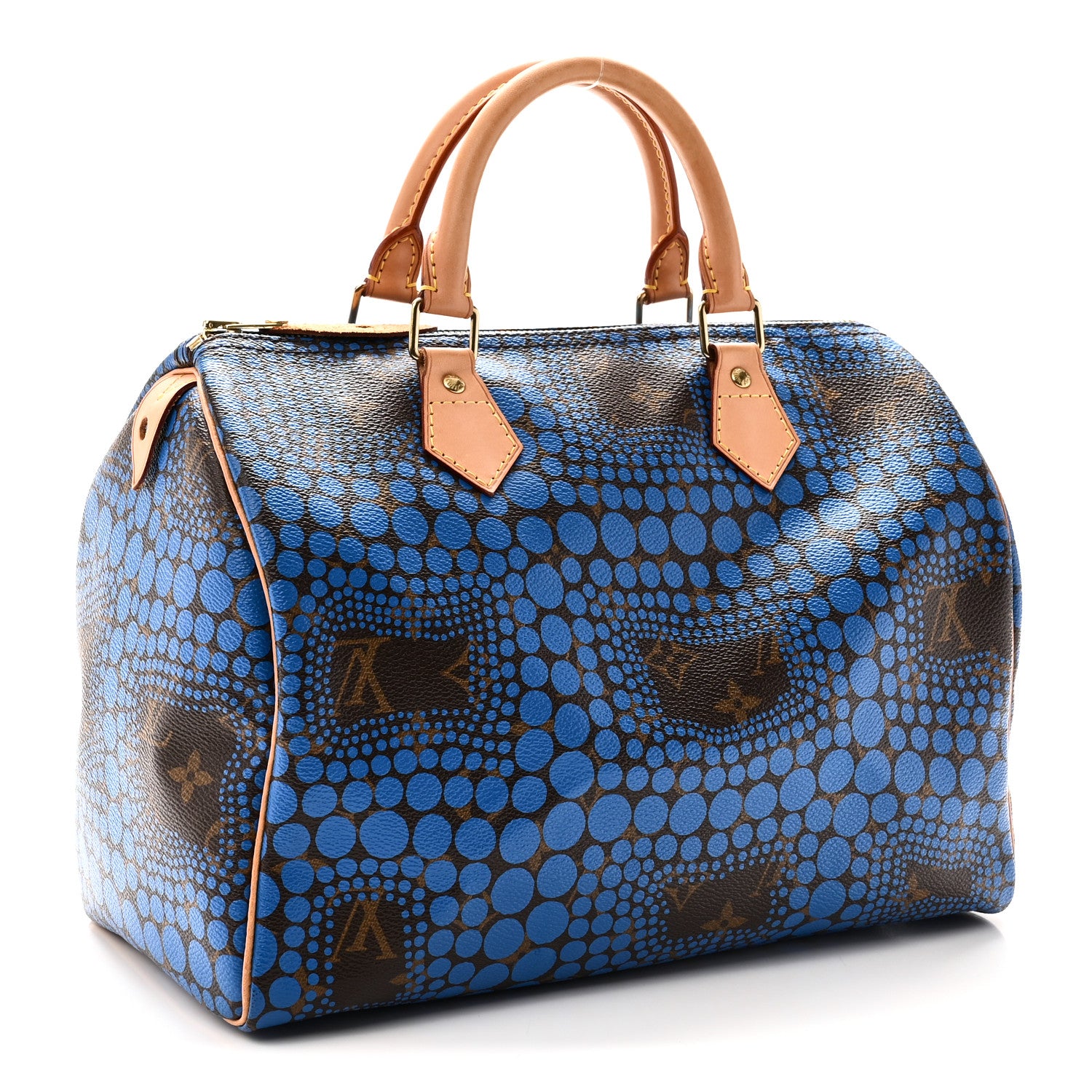 Louis Vuitton Monogram Kusama Town Speedy 30 Blue 3 of 9