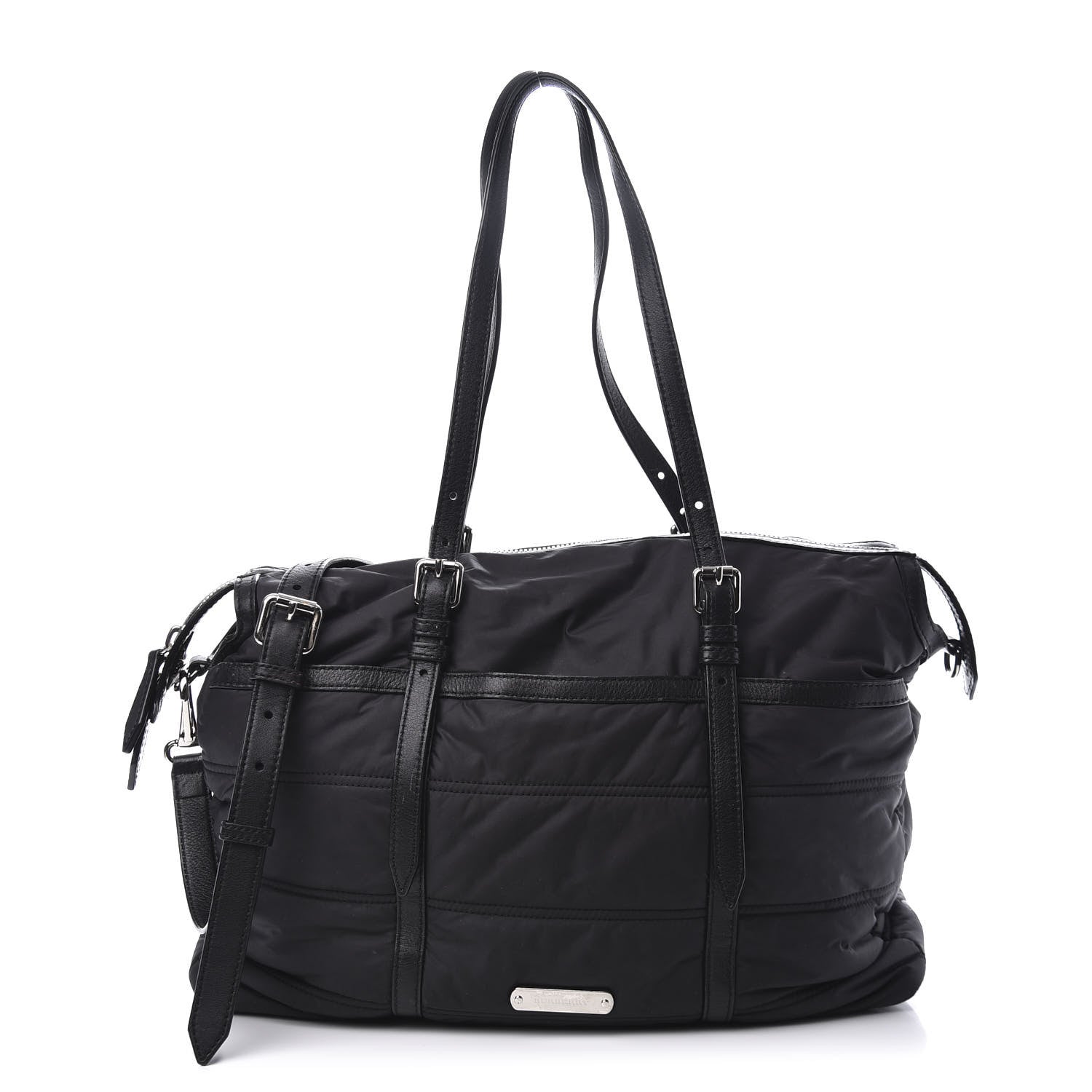 Burberry Nylon House Check Quilted Abbey Diaper Bag Black 1 of 10