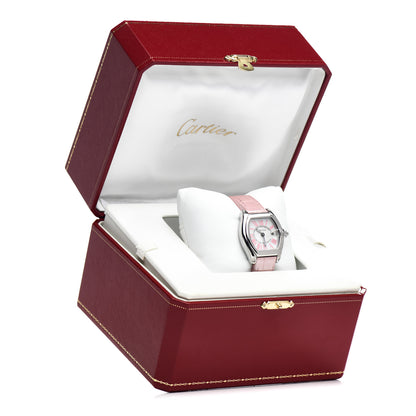 Cartier Stainless Steel Alligator Mother of Pearl 31mm Roadster Quartz Watch Pink 5 of 5