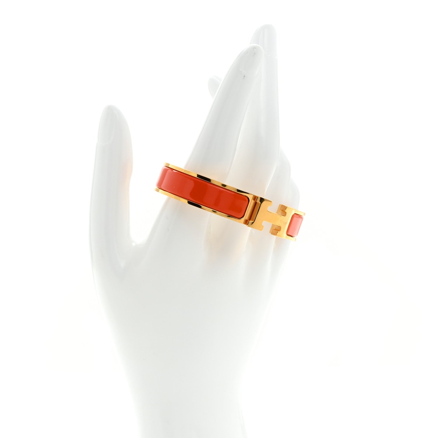 Hermes Enamel Narrow Clic Clac H Bracelet PM Orange 2 of 5