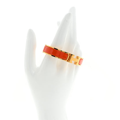 Hermes Enamel Narrow Clic Clac H Bracelet PM Orange 2 of 5