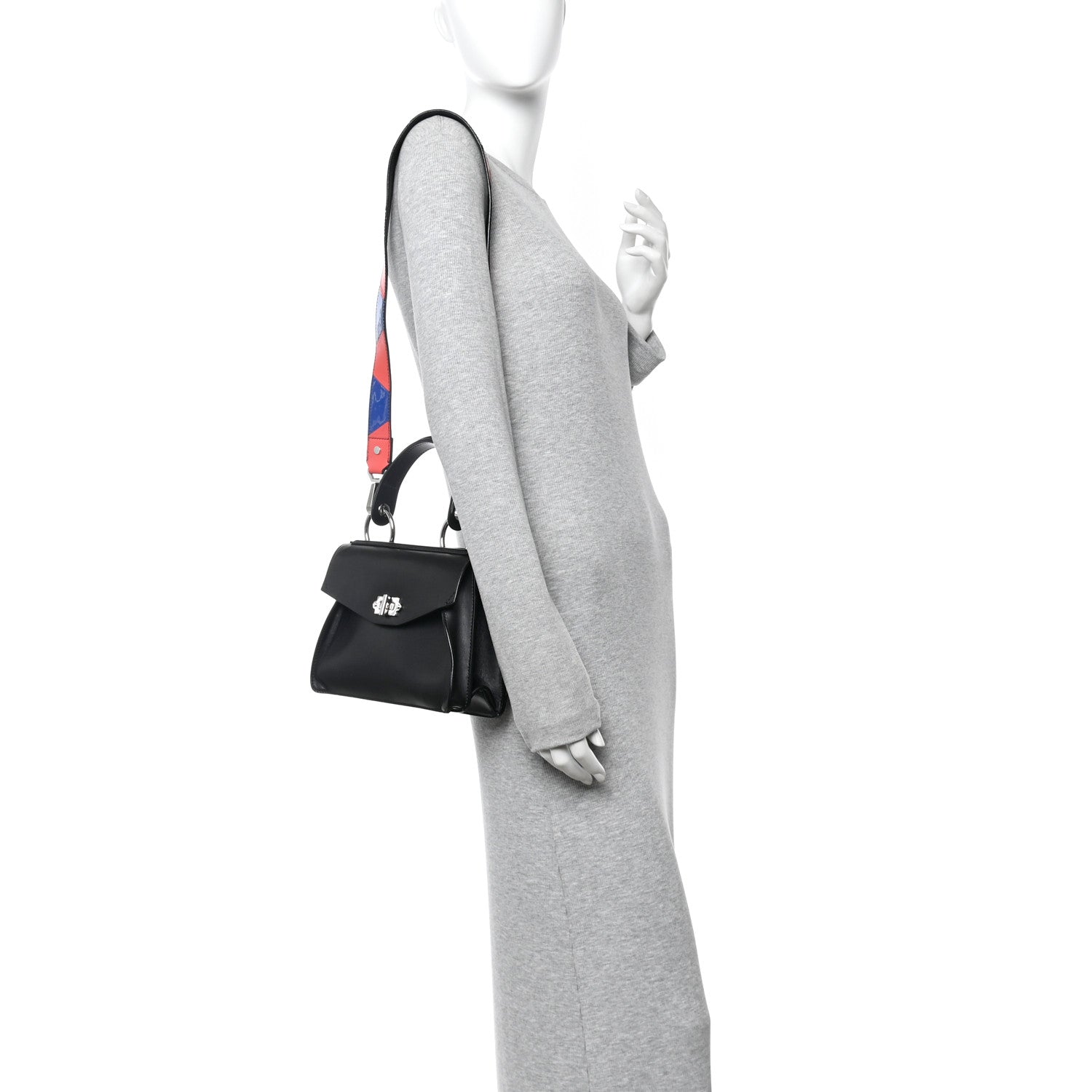 Proenza Schouler Calfskin Small Hava Top Handle Bag Black Multicolor 2 of 12