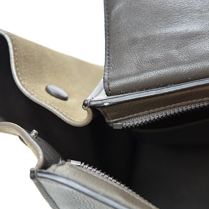 Celine Drummed Calfskin Suede Small Trapeze Souris 16 of 22