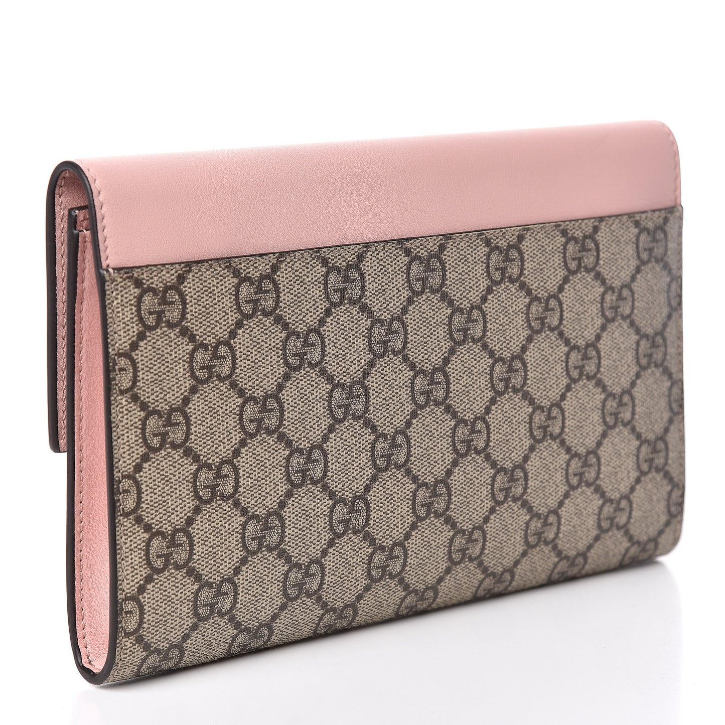 GG Supreme Monogram Calfskin Padlock Clutch Beige Perfect Pink