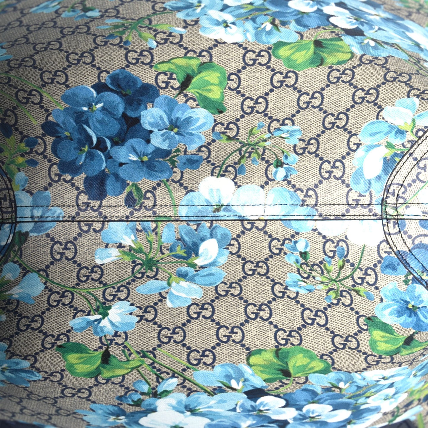 GG Supreme Monogram Blooms Small Reversible Tote Beige Blue Navy