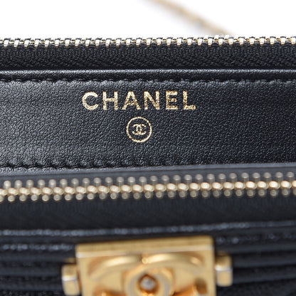 Chanel Caviar Quilted Small Boy Clutch With Chain Black 6 of 10