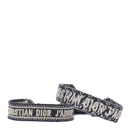 Christian Dior Woven Cotton J'Adior Friendship Bracelet Set Navy 1 of 3