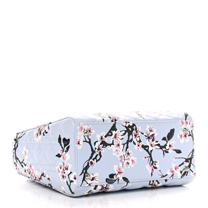Christian Dior Lambskin Cannage Floral Printed Medium Lady Dior Light Blue 4 of 9
